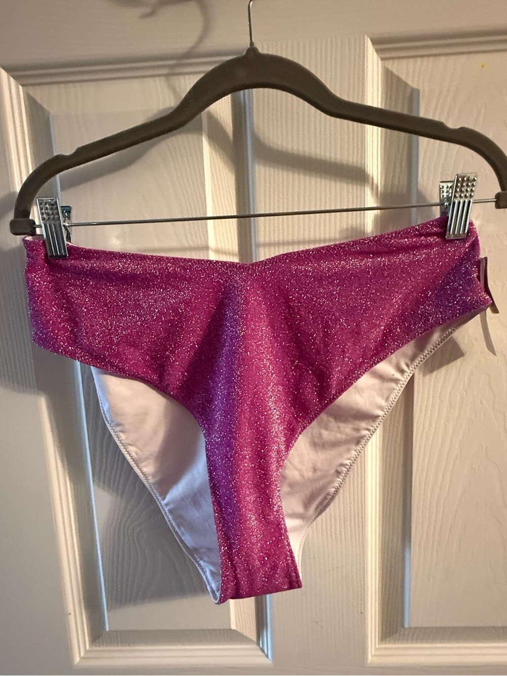 Victoria’s Secret PINK Sparkle Glitter Bikini Bottom Pink NWT Size L